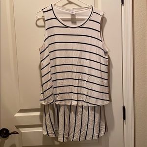 Tiered Tunic - black and white stripe.